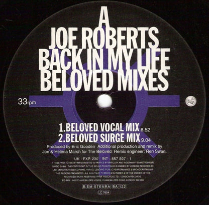 Joe Roberts – Back In My Life (The Beloved And Sweet Mercy Mixes) (12", UK & Europe - 1994)