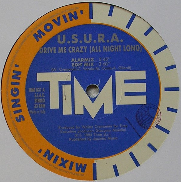 U.S.U.R.A. – Drive Me Crazy (12", Italy - 1994)
