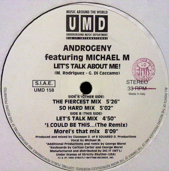 Androgeny, Michael M – Let's Talk About Me! (12", Italy - 1995)