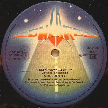 Mike Francis – Suddenly Back To Me (12", Italy - 1987)