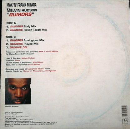 Max 'N' Frank Minoia, Melvin Hudson – Rumors (12", Italy - 1993)
