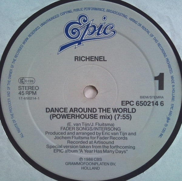Richenel – Dance Around The World (Powerhouse Mix) (12", Netherlands - 1986)