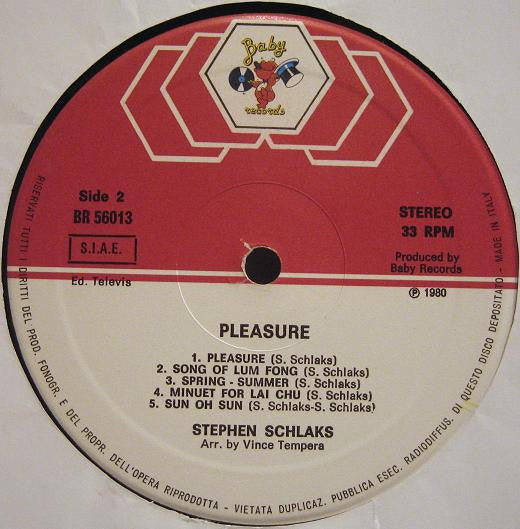 Stephen Schlaks – Pleasure (LP, Album, Italy - 1980)