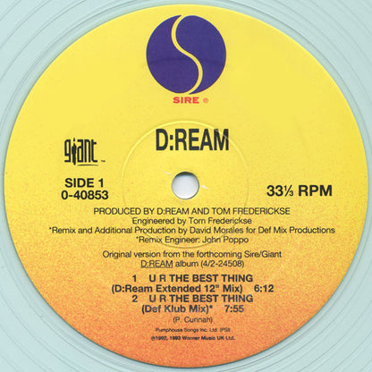 D:Ream – U R The Best Thing (12", US - 1993)