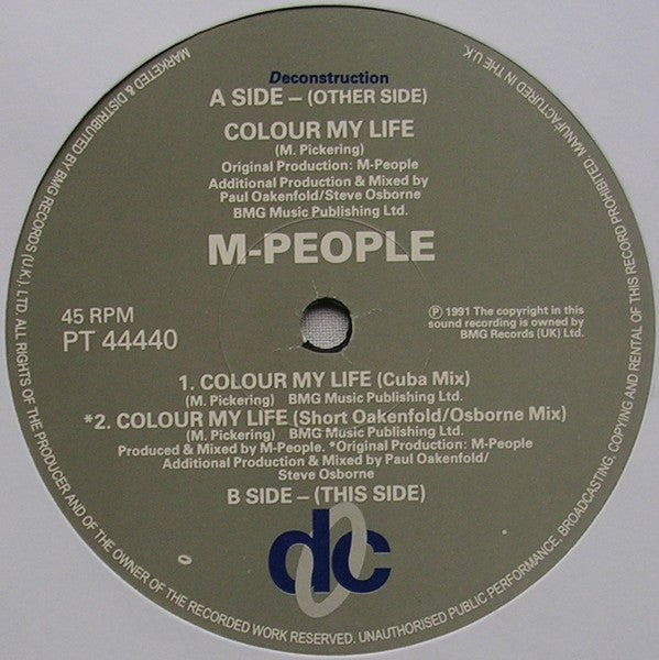 M People – Colour My Life (12", UK - 1991)