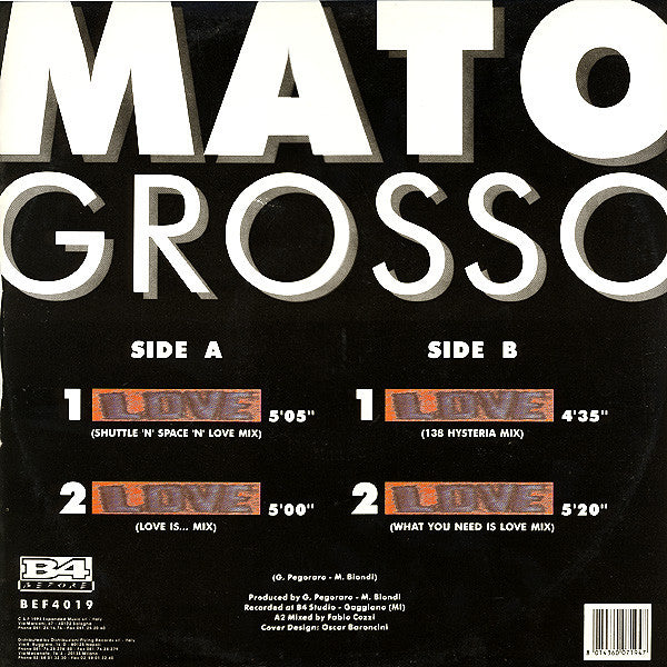 Mato Grosso – Love (12", Italy - 1993)
