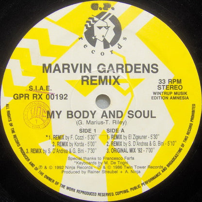 Marvin Gardens – My Body And Soul (Remix) (12", Italy - 1992)