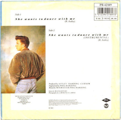 Rick Astley – She Wants To Dance With Me (7", Europe - 1988)