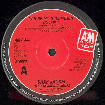 Chas Jankel, Brenda Jones – You're My Occupation (12", UK - 1986)
