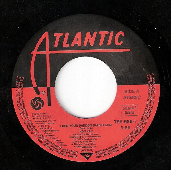Kon Kan – I Beg Your Pardon (7", Europe - 1988)