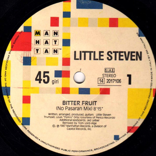 Little Steven – Bitter Fruit (12", Italy - 1987)