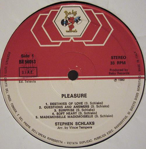 Stephen Schlaks – Pleasure (LP, Album, Italy - 1980)