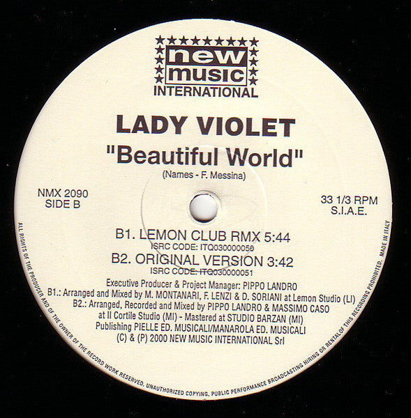 Lady Violet – Beautiful World (12", Italy - 2000)