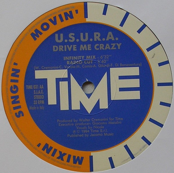 U.S.U.R.A. – Drive Me Crazy (12", Italy - 1994)