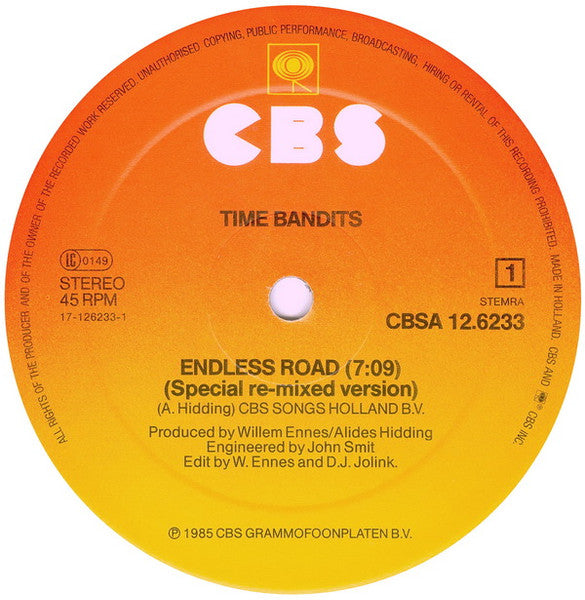 Time Bandits – Endless Road (I Want You To Know My Love) (Special Re-Mixed Dance-Version) (12", Netherlands - 1985)