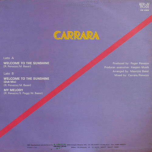 Carrara – Welcome To The Sunshine (12", Italy - 1985)