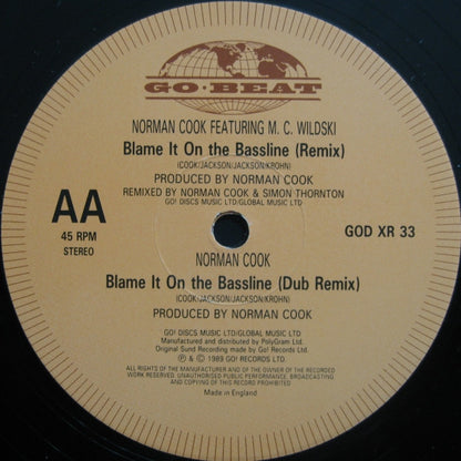 Norman Cook – Blame It On The Bassline (Remix) (12", UK - 1989)