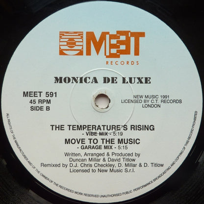Monica De Luxe – Move To The Music / The Temperature's Rising (12", Italy - 1991)