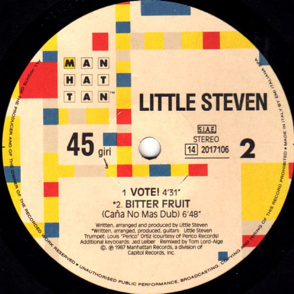 Little Steven – Bitter Fruit (12", Italy - 1987)