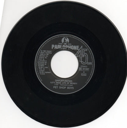 Pet Shop Boys – Opportunities (Let's Make Lots Of Money) (7", Italy - 1986)