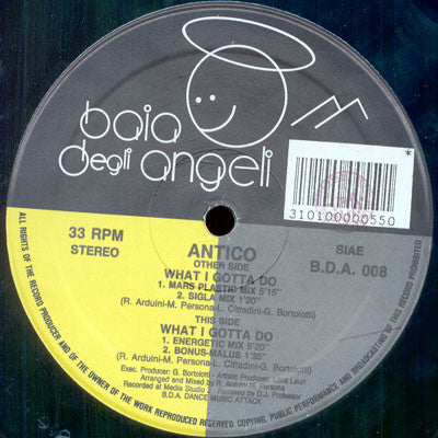 Antico – What I Gotta Do (12", Italy - 1991)