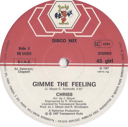 Chriss (3) – With A Boy Like You (12", Italy - 1987)