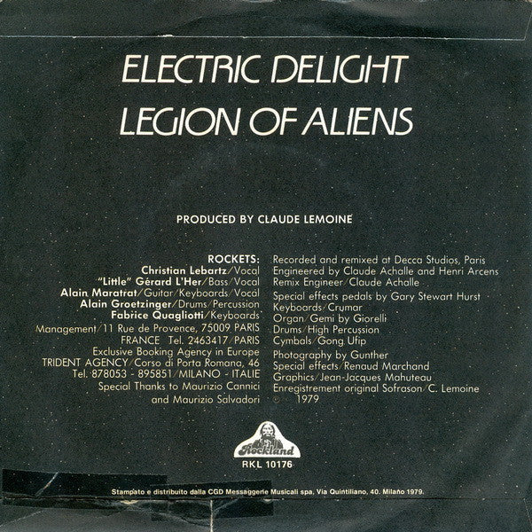 Rockets – Electric Delight (7", Italy - 1979)