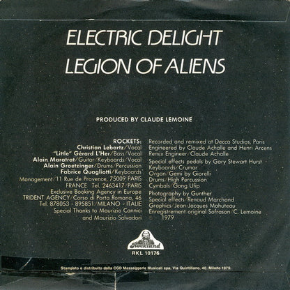 Rockets – Electric Delight (7", Italy - 1979)