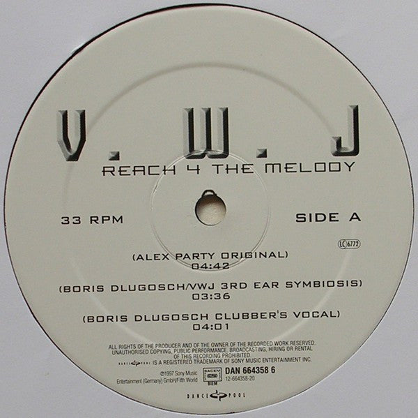 Victoria Wilson-James – Reach 4 The Melody (12", Germany - 1997)