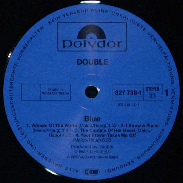 Double – Blue (LP, Album, Germany - 1985)