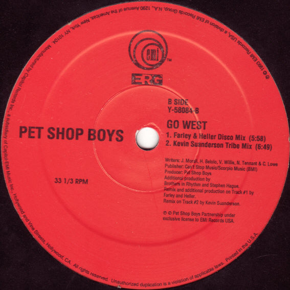 Pet Shop Boys – Go West (12", US - 1993)