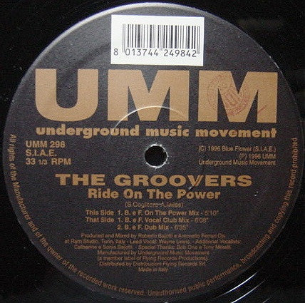 The Groovers – Ride On The Power (12", Italy - 1996)