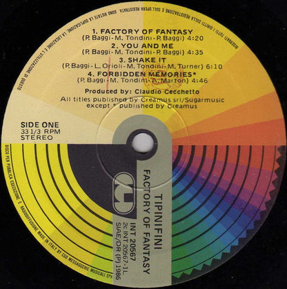 Tipinifini – Factory Of Fantasy (LP, Album, Italy - 1986)
