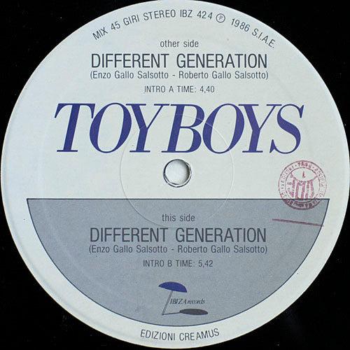 Toyboys – Different Generation (12", Italy - 1986)