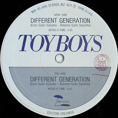 Toyboys – Different Generation (12", Italy - 1986)