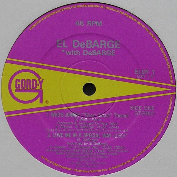 El DeBarge – Who's Johnny ("Short Circuit" Theme) (12", UK - 1986)