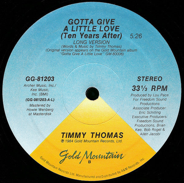 Timmy Thomas – Gotta Give A Little Love (Ten Years After) (12", US - 1984)