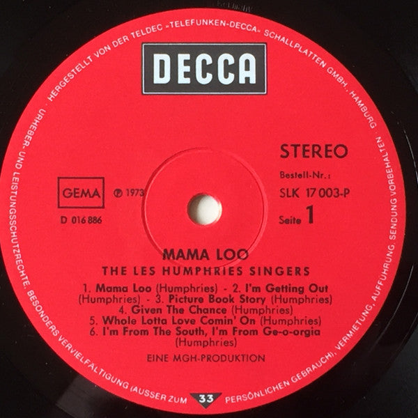 Les Humphries Singers – Mama Loo (LP, Album, Germany - 1973)