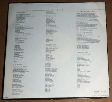 Lou Reed – The Blue Mask (LP, Album, Italy - 1982)