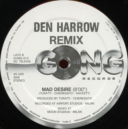 Den Harrow – Mad Desire (Special Remix) (12", Italy - 1985)