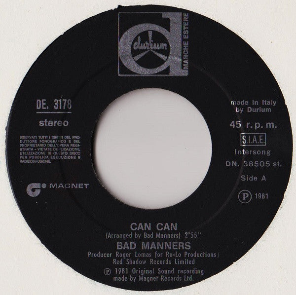 Bad Manners – Can Can  (7", Italy - 1981)