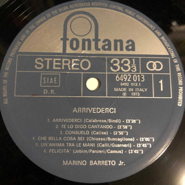 Don Marino Barreto Jr. – Marino Barreto Jr. 1 (Arrivederci) (LP, Compilation, Italy - 1973)