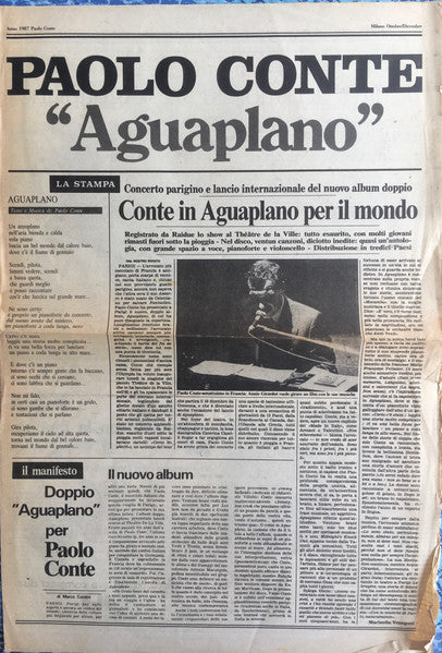 Paolo Conte – Aguaplano (LP, Album, Italy - 1987)