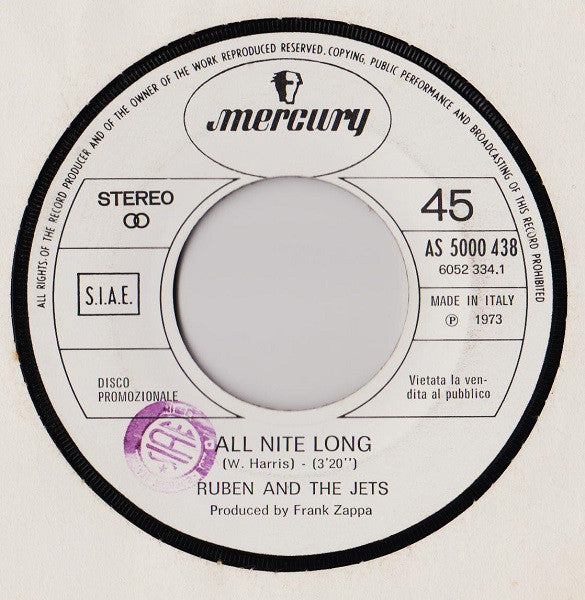 Ruben And The Jets, Bionic Boogie – All Nite Long / Dance Little Dreamer (7", Italy - 1977)