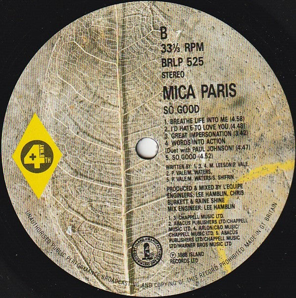 Mica Paris – So Good (LP, Album, UK - 1988)