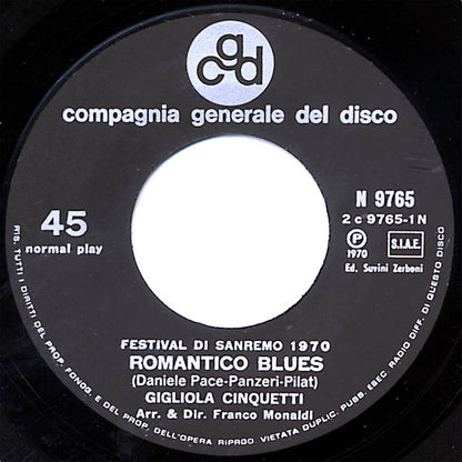 Gigliola Cinquetti – Romantico Blues (7", Italy - 1970)
