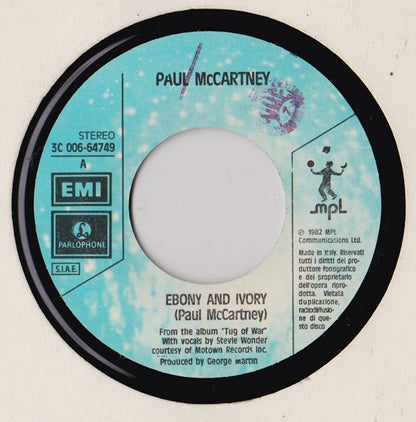 Paul McCartney – Ebony And Ivory (7", Italy - 1982)
