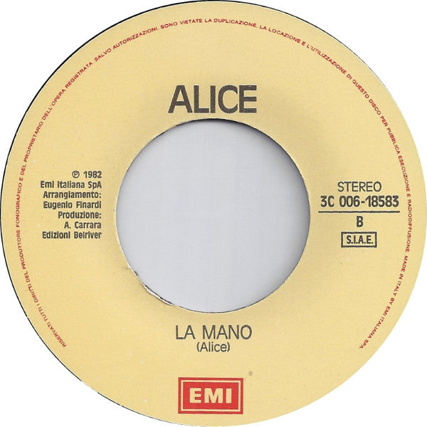 Alice (4) – Messaggio (7", Italy - 1982)