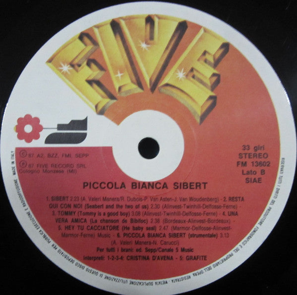 Cristina D'Avena – Piccola, Bianca Sibert (LP, Album, Italy - 1987)