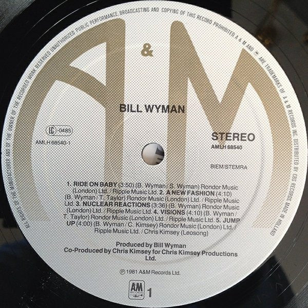 Bill Wyman – Bill Wyman (LP, Album, Europe - 1982)